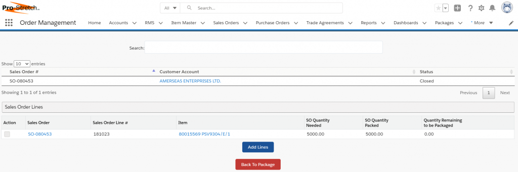 Screenshot depicting a page on Salesforce with options.