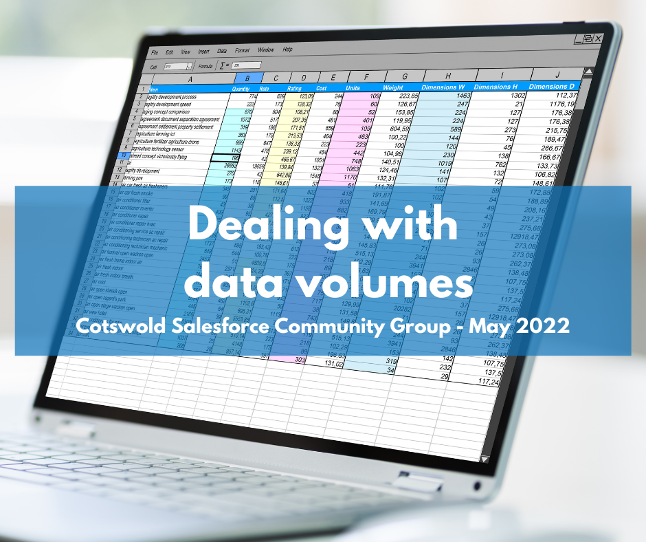 Cotswolds Community Group: Dealing with data volumes