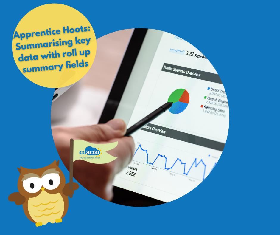 Apprentice Hoots: Achieving data insights by summarising data with Salesforce roll-up summary and formula fields
